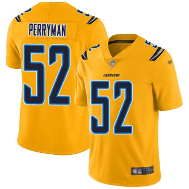 Los Angeles Chargers NFL Football Denzel Perryman Gold Jersey Men Limited  #52 Inverted Legend